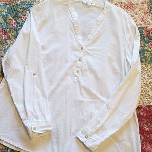 White Long Sleeve Tunic Top Lee Riders SZ XXL